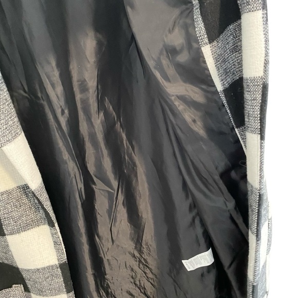 Revamped - Black/White Buffalo Plaid Long Coat - XS - Picture 6 of 11
